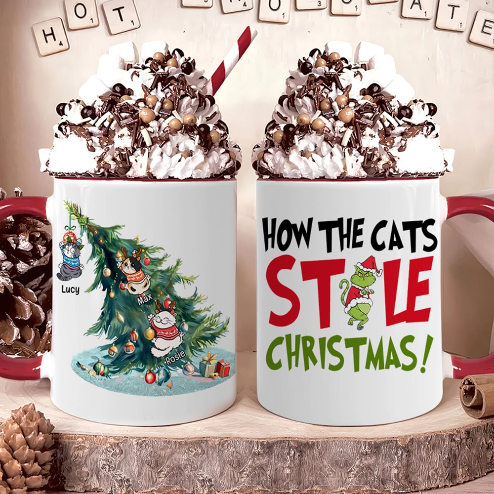 The Cats Stole Christmas- Personalized Accent Mug -Gift For Cat Lover- Christmas Gift- CC-AM11OZ-03htqn191023