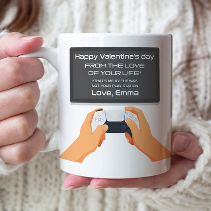 From The Love Of Your Life, Personalized Coffee Mug, Valentine's Day Gifts For Gamers, Couple Coffee Mug