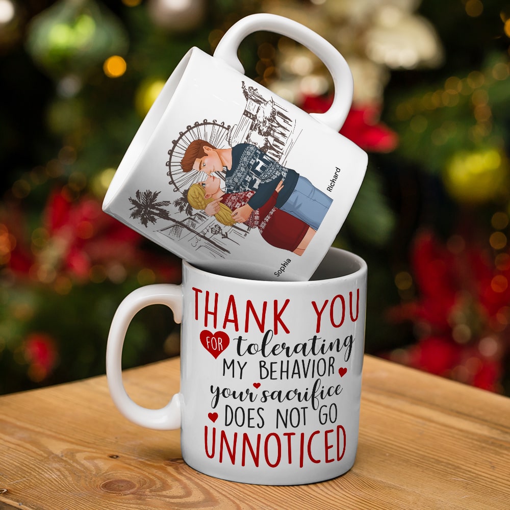 Thank You For Tolerating My Behavior-Personalized Coffee Mug- Couple Gift- Couple Coffee Mug
