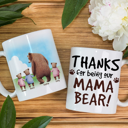 Personalized Gifts For Mom Coffee Mug Thanks For Being Our Mama Bear