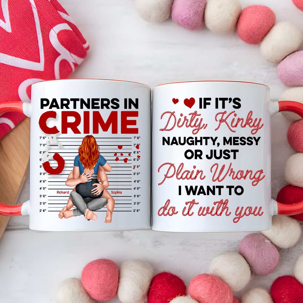 Partners In Crime- Personalized Accent Mug - Couple Gift- Funny Couple Mug