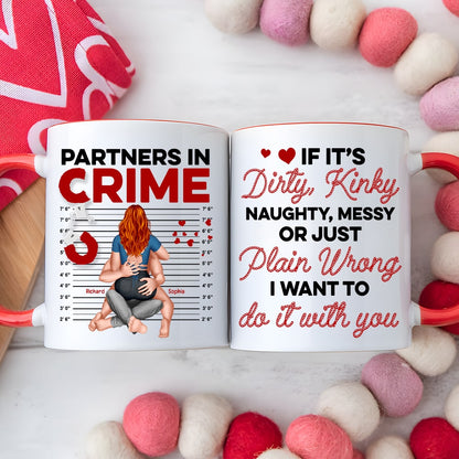 Partners In Crime- Personalized Accent Mug - Couple Gift- Funny Couple Mug