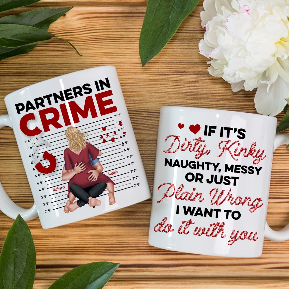 Partners In Crime- Personalized Coffee Mug - Gift For Valentine's Day- Couple Coffee Mug