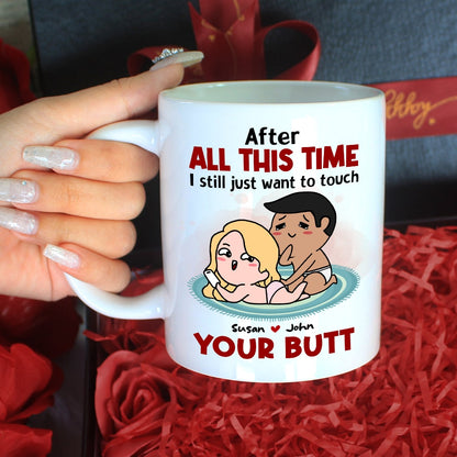 Couple, Touch Your Butt, Personalized Mug, Gift For Couple
