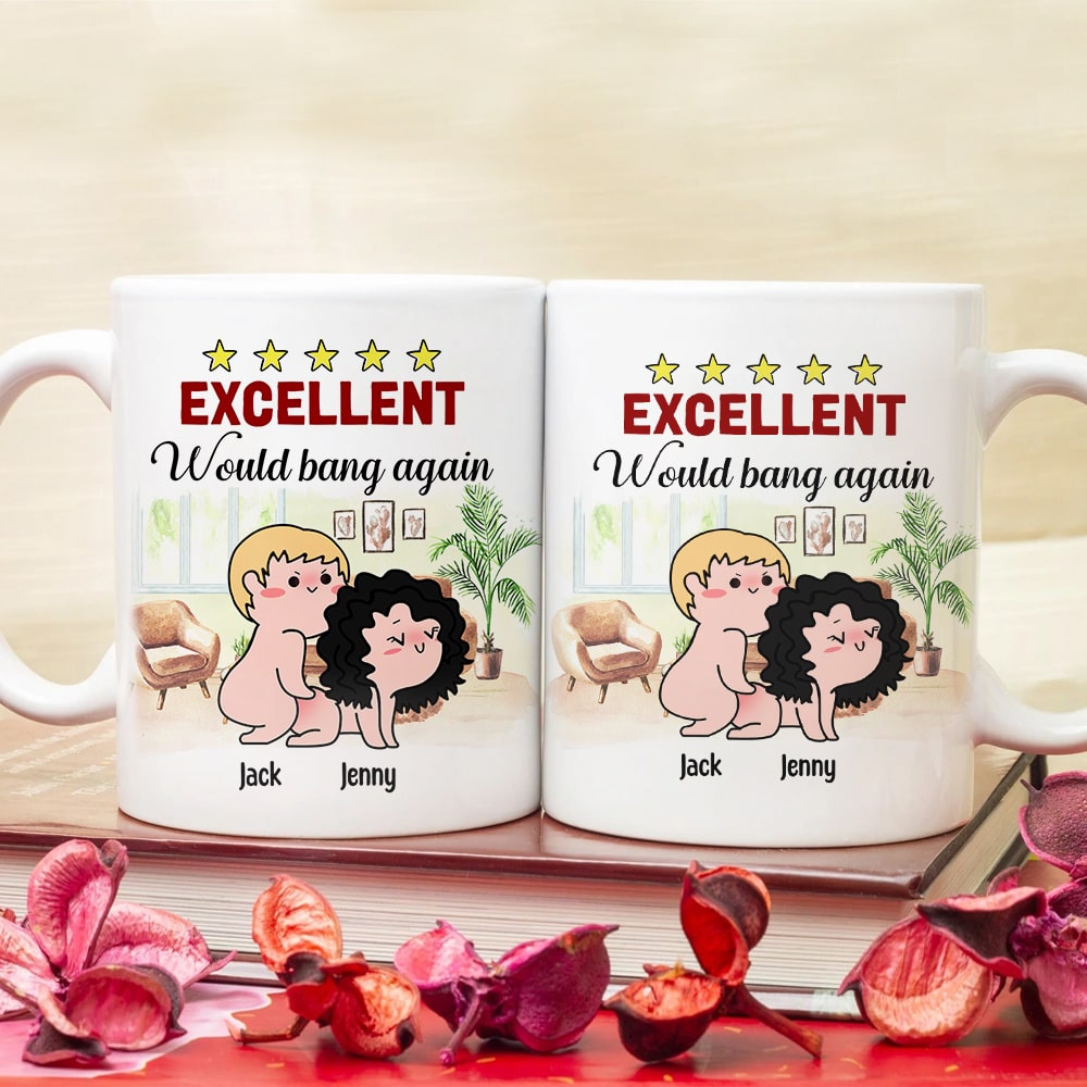 Excellent Would Bang Again - Personalized Couple Mug - Gift For Funny Couple