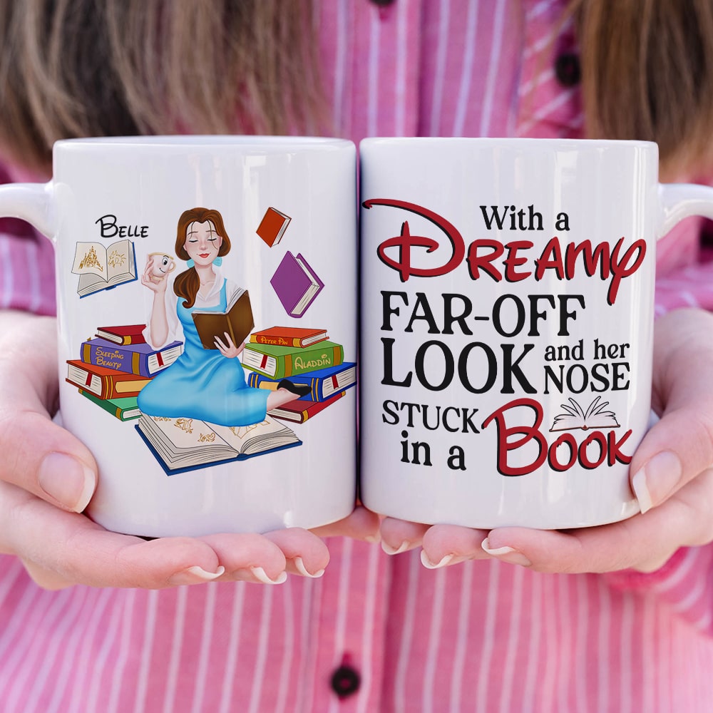 Her Nose Stuck In a Book, Personalized Coffee Mug, Gift For Book Lover, 06HUPO301123PA