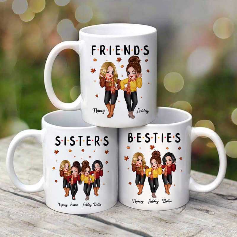 Pretty Girls Fall Season Personalized Mug