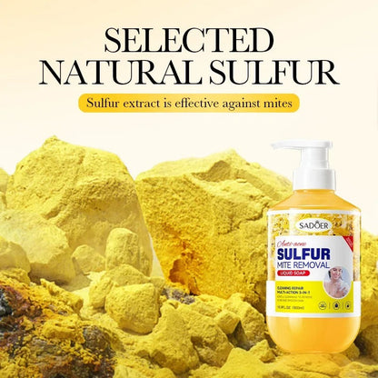 500Ml Deep Cleansing Sulfur Body Wash Mite Removal & Skin Treatment