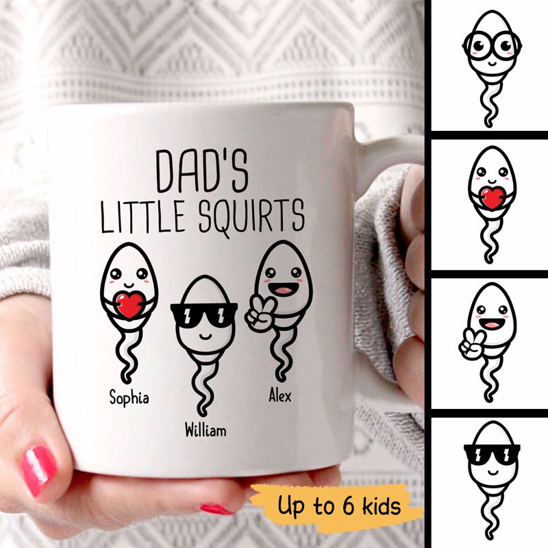 Dad's Little Squirts Cute Kids Father's Day Gift Personalized Mug