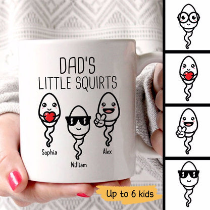 Dad's Little Squirts Cute Kids Father's Day Gift Personalized Mug
