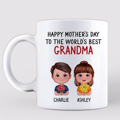 Happy Mother's Day Mom Grandma Doll Kids Personalized Mug