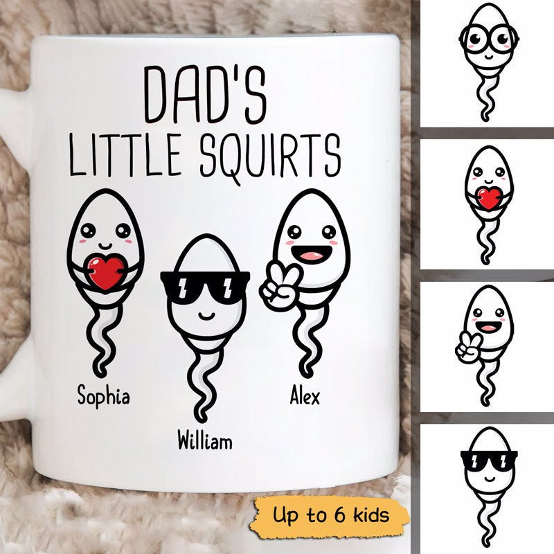 Dad's Little Squirts Cute Kids Father's Day Gift Personalized Mug