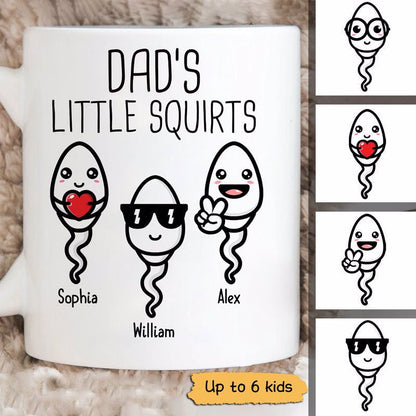 Dad's Little Squirts Cute Kids Father's Day Gift Personalized Mug