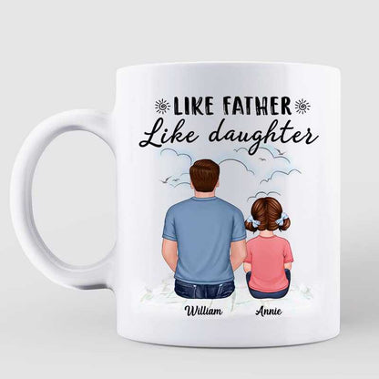 Back View Like Father Like Son Daughter Father's Day Gift Personalized Mug