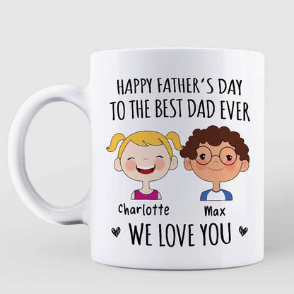 Happy Father's Day We Love You Cute Kid Face Personalized Mug