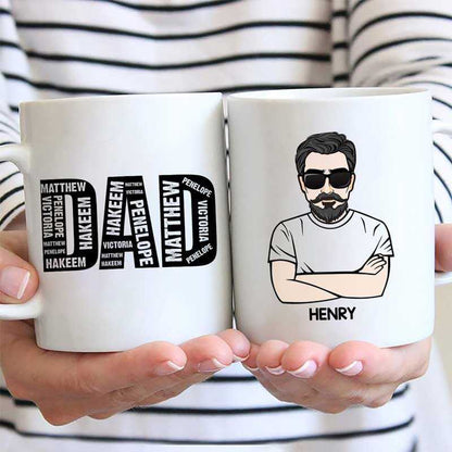 Repeating Name Gift For Him Dad Father's Day Personalized Mug