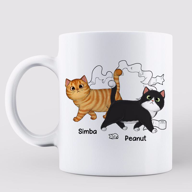 Proud Dad Of Naughty Fluffy Cats Personalized Mug