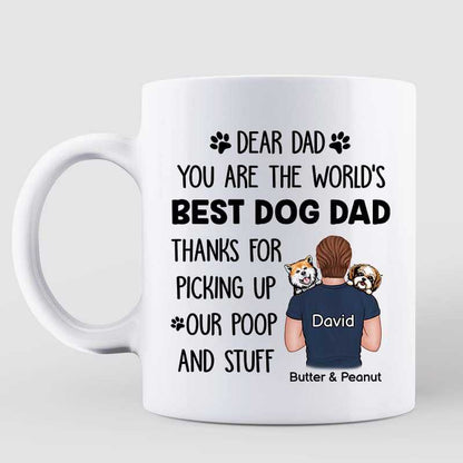 Dad Carrying Dogs On Shoulder Father's Day Gift Personalized Mug