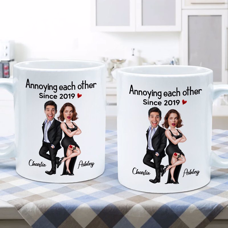 Couple Funny Custom Face Photo Valentine's Day Gift For Him For Her Personalized Mug