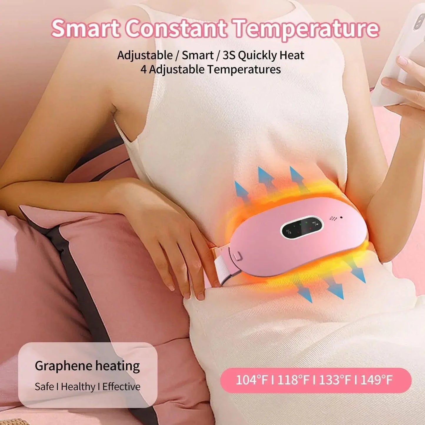 Women In Period Menstrual Heating Pad & Massage Belt