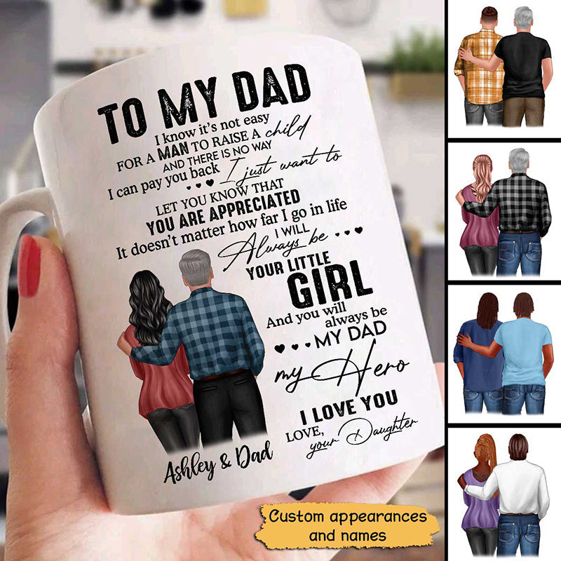 To My Dad From Daughter Son Back View Father's Day Gift Personalized Mug