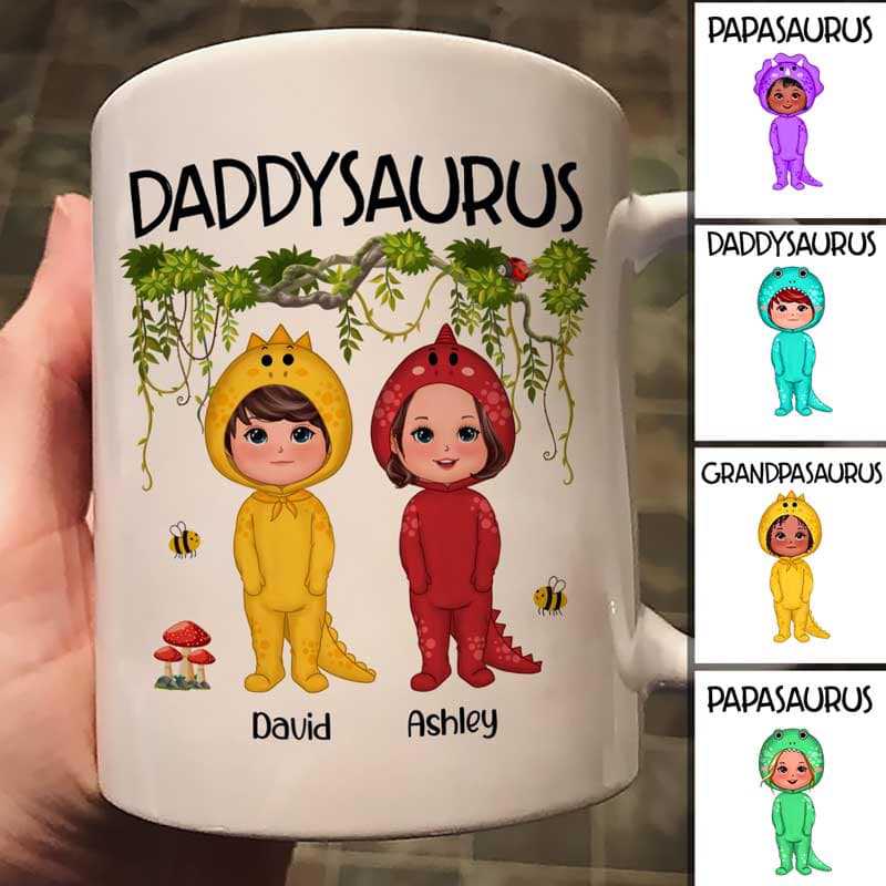 Daddysaurus Doll Kids Father's Day Gift Personalized Mug