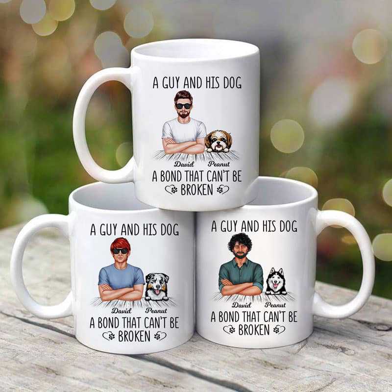 Man And Dog A Bond That Can't Be Broken Personalized Mug