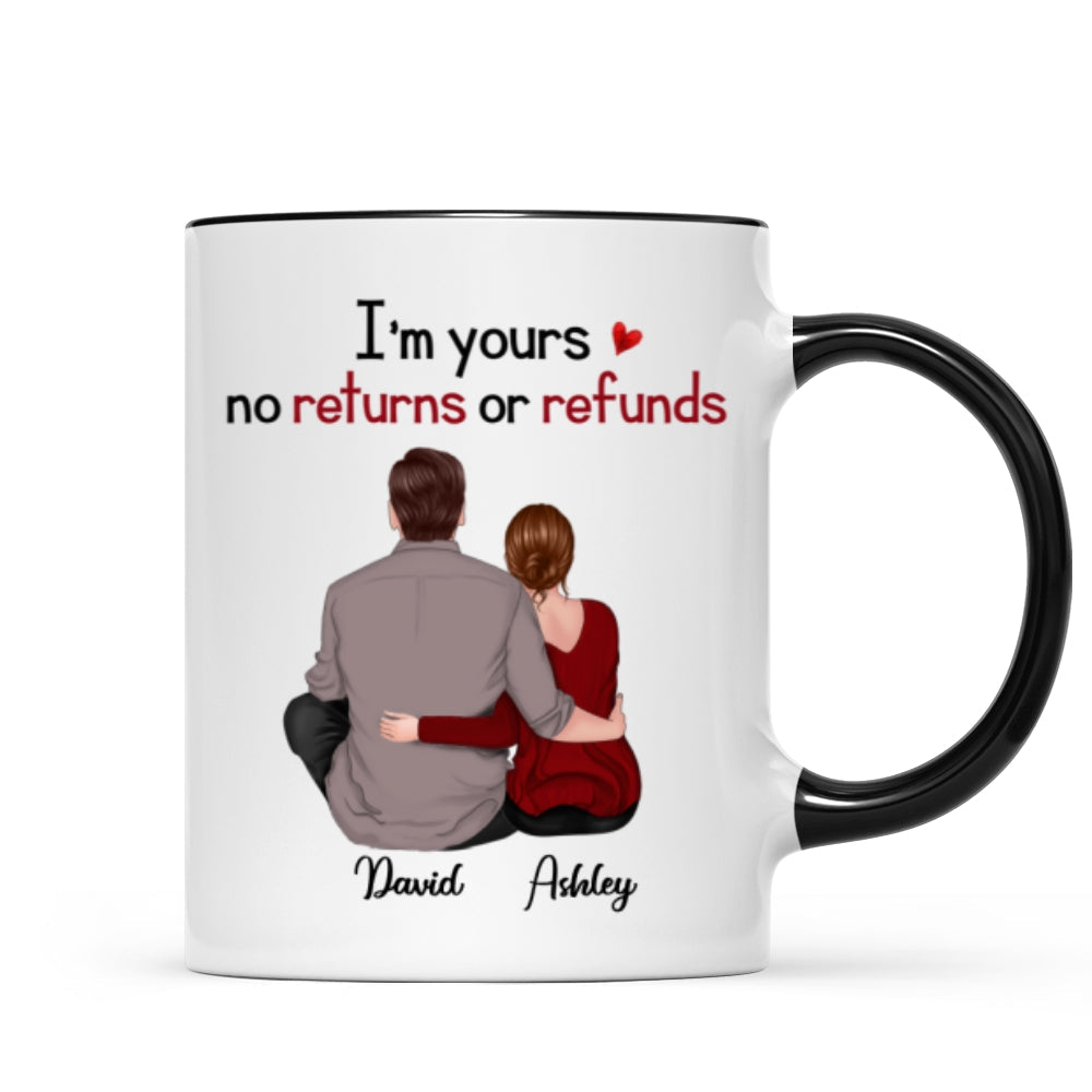 Back View Couple Sitting Anniversary Gift For Him Gift For Her Personalized Mug