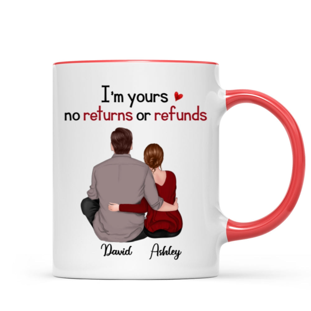 Back View Couple Sitting Anniversary Gift For Him Gift For Her Personalized Mug