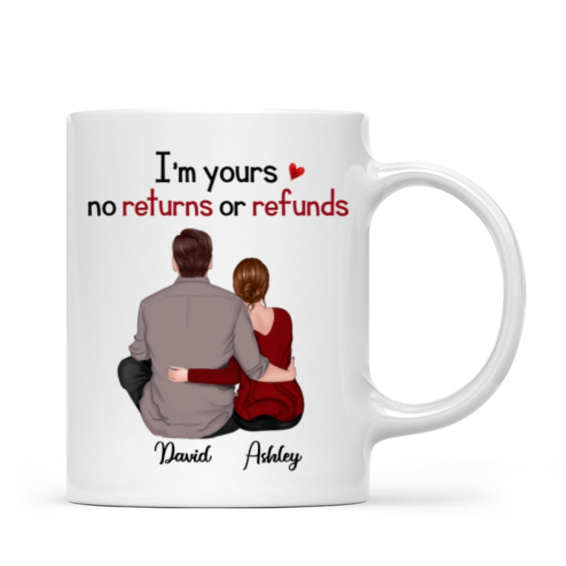 Back View Couple Sitting Anniversary Gift For Him Gift For Her Personalized Mug