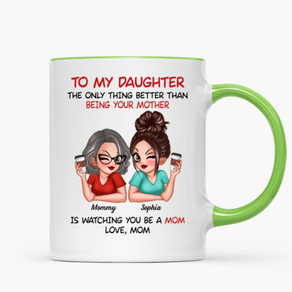 Watching You Be A Mom - Personalized Mug - Heartfelt Gift For Daughter