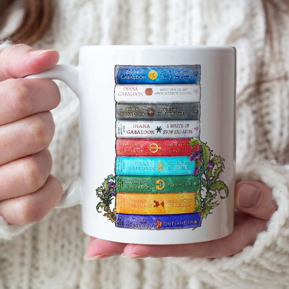 Outlander A Stack Of Books - White Mug For Book Lovers (10HUHU200422)
