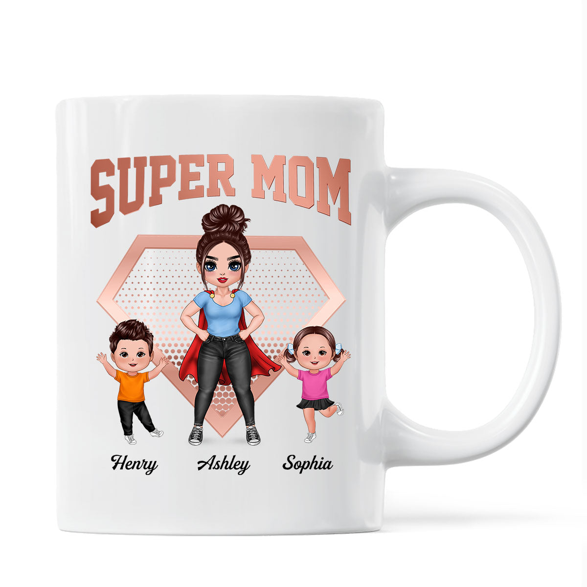 Super Mom Doll Mom & Doll Kids Personalized Mug