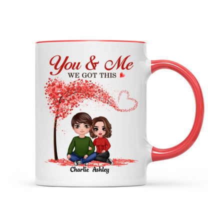 Embracing Couple Under Tree Personalized Mug