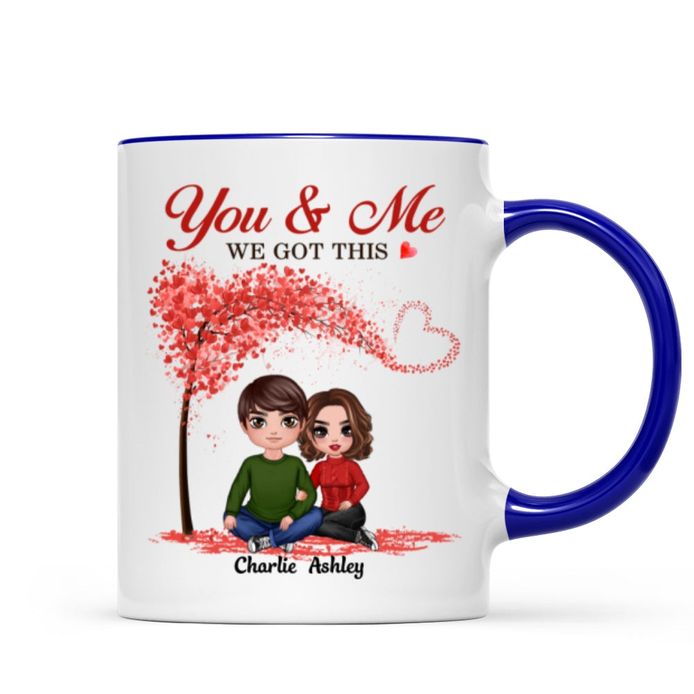 Embracing Couple Under Tree Personalized Mug