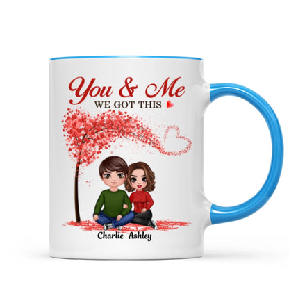 Embracing Couple Under Tree Personalized Mug