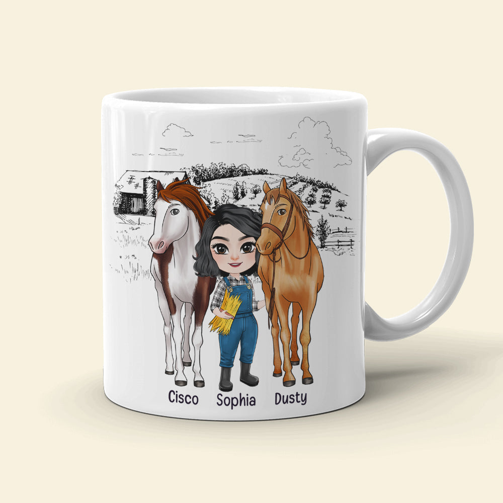 I Found The Key To Happiness Surround Yourself With Horses-Personalized Coffee Mug- Gift For Horse Lover