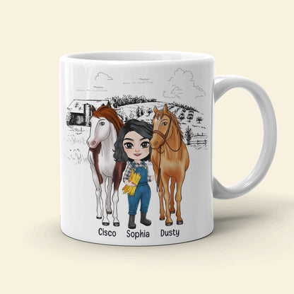 I Found The Key To Happiness Surround Yourself With Horses-Personalized Coffee Mug- Gift For Horse Lover