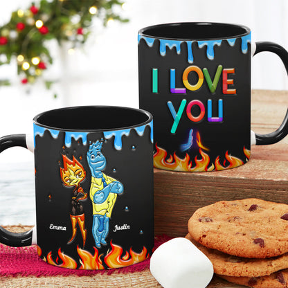 I Love You, Couple Gift, Personalized Mug, Fire And Water Couple Mug 01HTHN111223