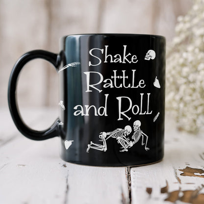 Skeleton Couple, Personalized Couple Black Mug