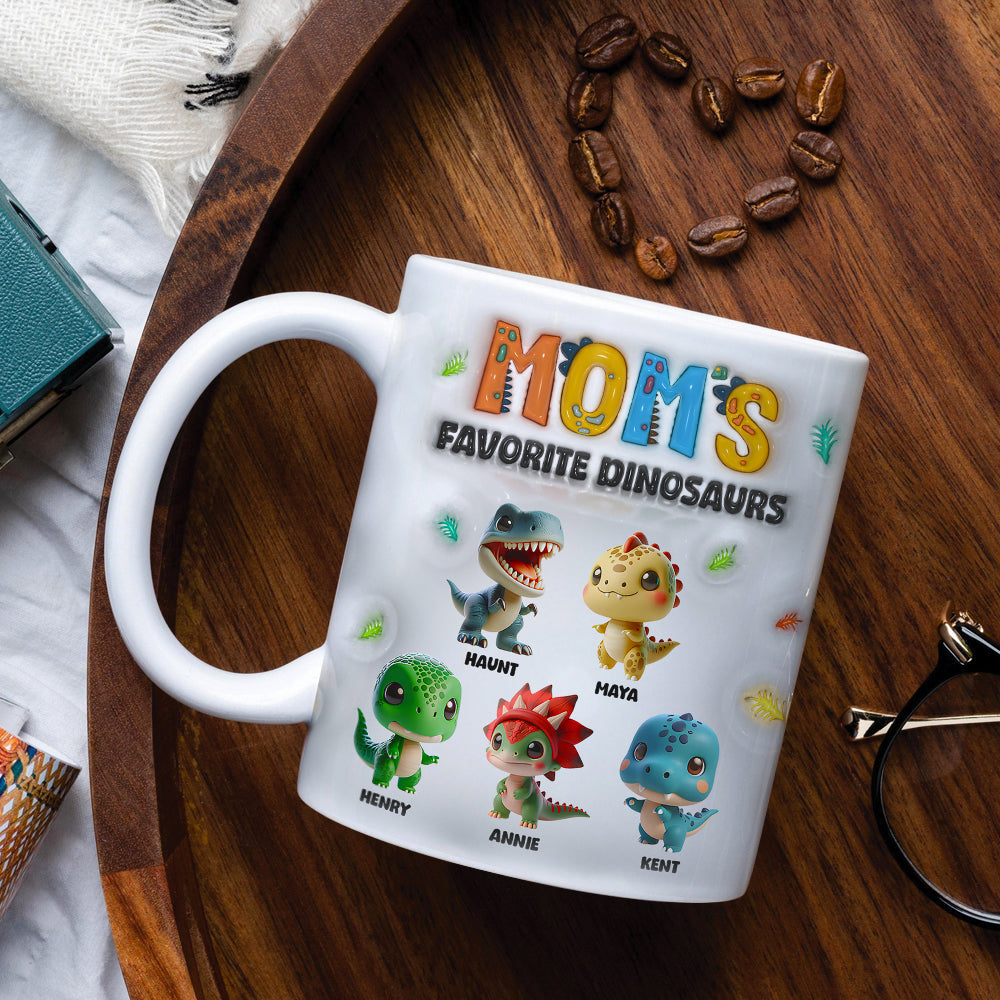 Personalized Gifts For Mom Coffee Mug Adorable Dinosaurs 02KALU060225