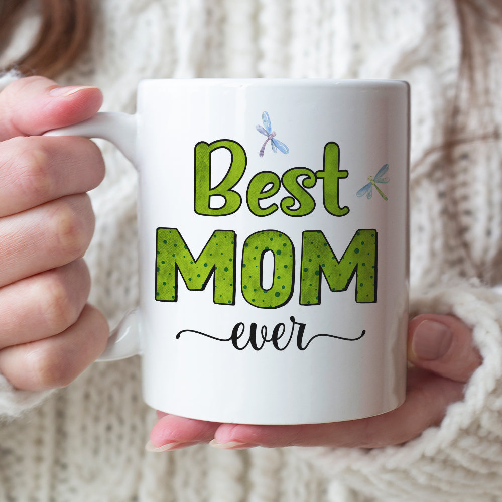 Best Mom Ever Personalized Coffee Mug, Gift For Mom, Cute Frog Mom and Kids Mug
