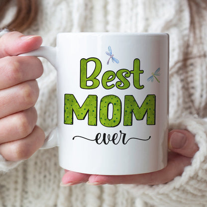 Best Mom Ever Personalized Coffee Mug, Gift For Mom, Cute Frog Mom and Kids Mug