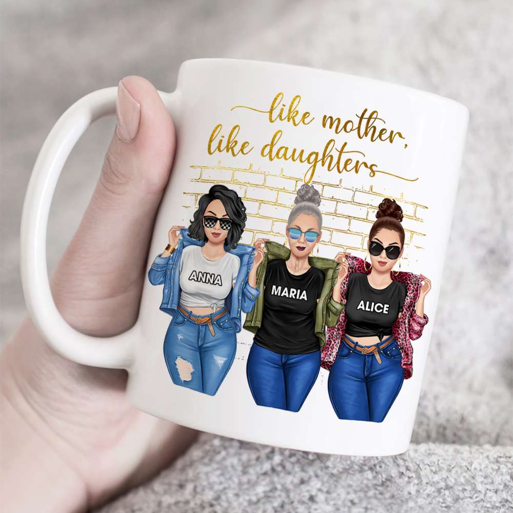Like Mother Like Daughters Personalized White Mug