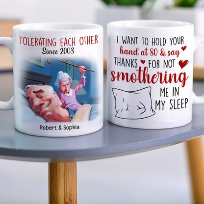 I Want To Hold your Hand At 80-Personalized Coffee Mug- Gift For Him/ Gift For Her- Couple Coffee Mug