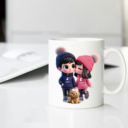 Personalized Couple's Ceramic Mug Custom Names for Loved Ones