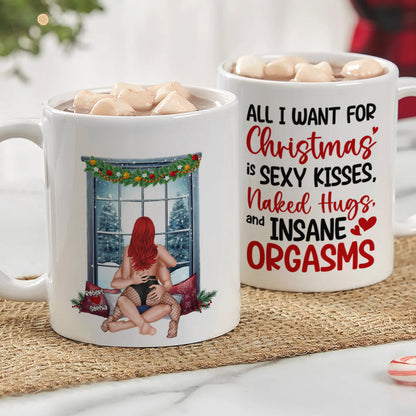 Romantic Couple, All I Want For Christmas Is Sexy Kisses, Personalized Coffee Mug, Couple Gifts, Gifts For Him/Her, Unique Christmas Gifts