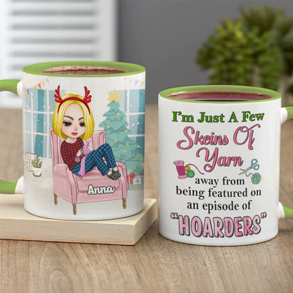 I'm Just A Few Skeins Of Yarn Personalized Knitting Crochet Mug, Christmas Tree Decor