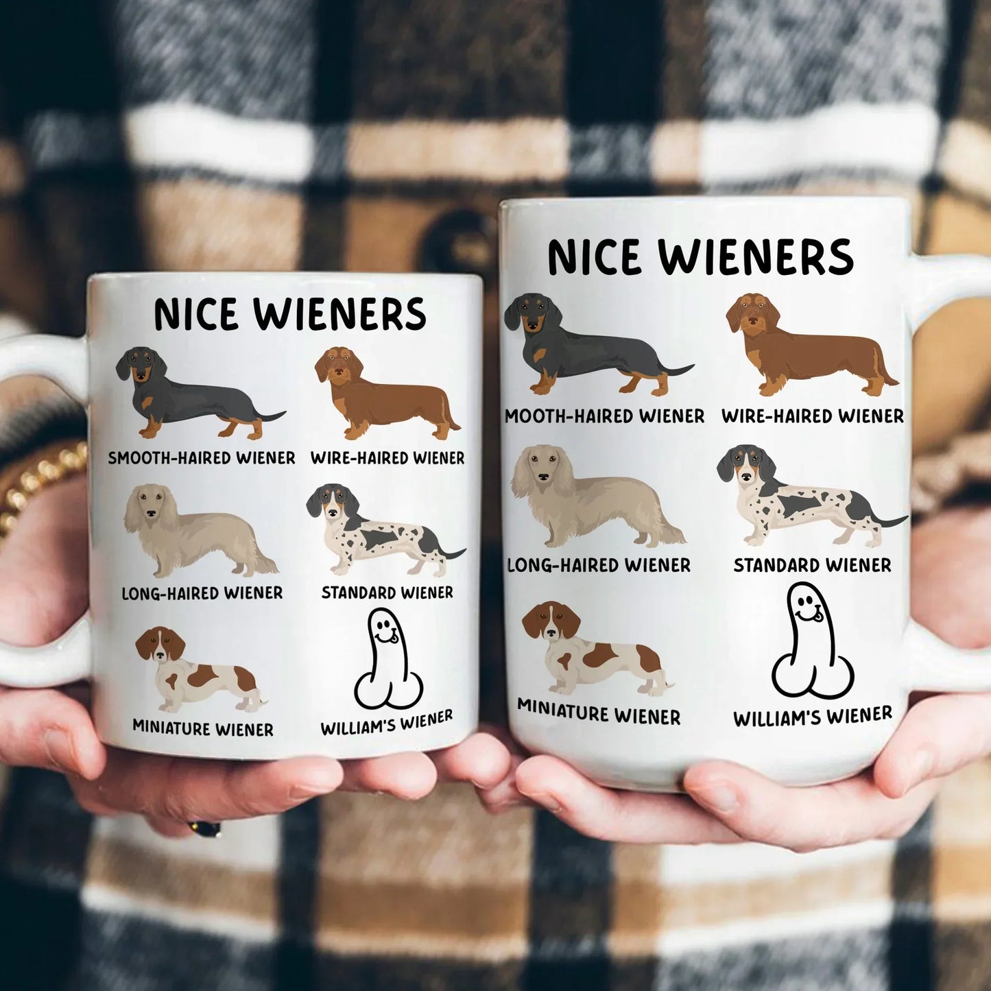 Personalized White Ceramic Mug with Funny Cactus Nice Pricks Design, Unique Gift for Husband or Boyfriend, Fun Naughty Coffee Gift