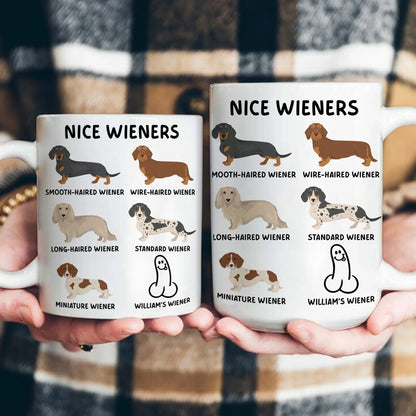 Personalized White Ceramic Mug with Funny Cactus Nice Pricks Design, Unique Gift for Husband or Boyfriend, Fun Naughty Coffee Gift